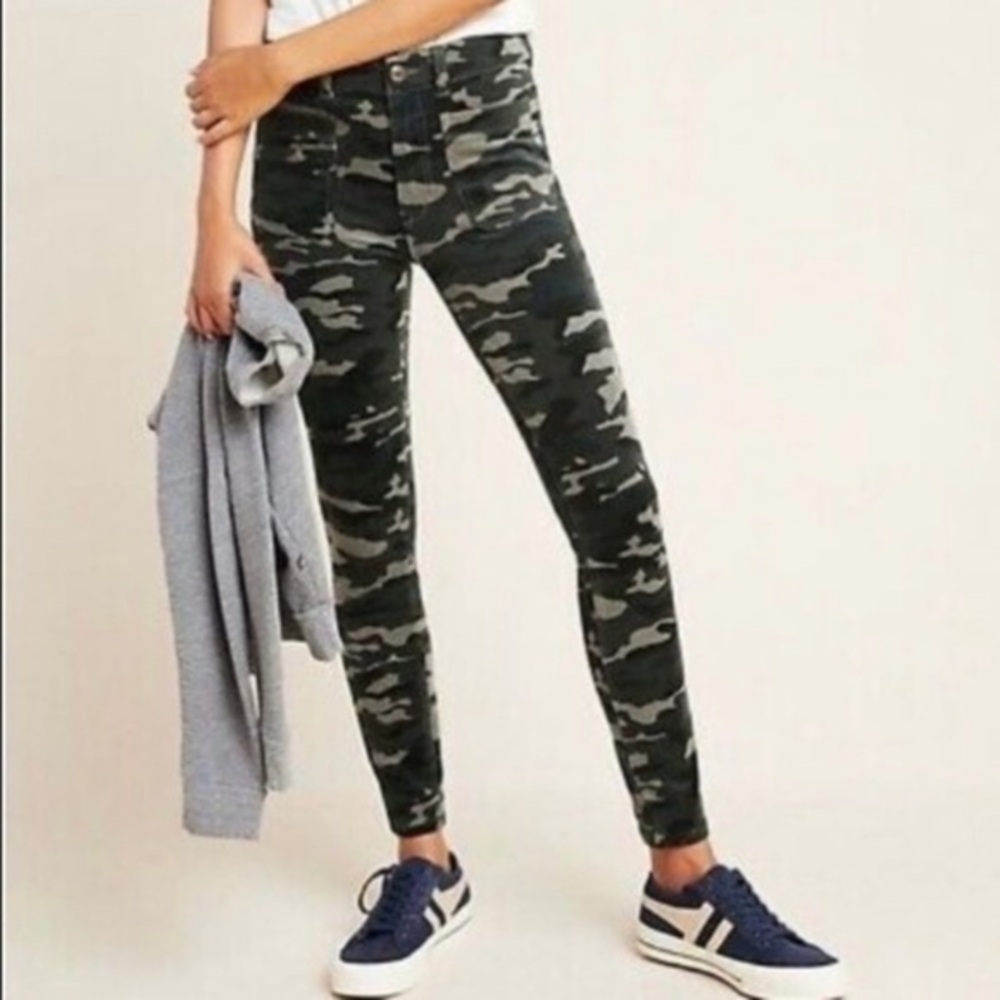 Pilcro and the Letterpress Camouflage Corduroy High Rise Skinny Pants Size 28